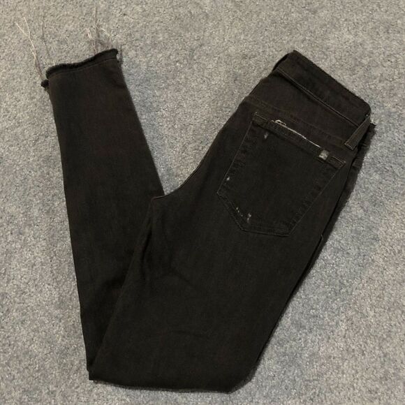 Joe’s Jeans 26 Dark Blue Distressed Mid Rise Raw Hems 27 in Inseam Women's - Picture 10 of 12